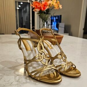 Franco Sarto Gold Strappy Heels - SOLD